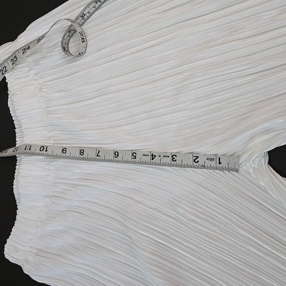 Shirt Pleated Two Piece Set Loose High Waist Wide Leg Pants Suit Casual … - Picture 13 of 14